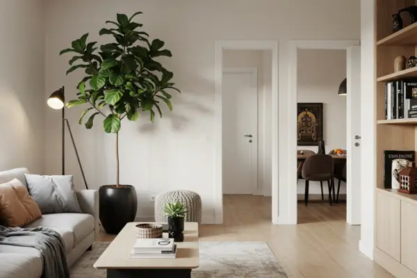 Ficus Lyrata para Criar Efeito de Amplitude Visual em Salas de Estar