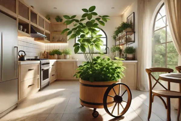 Decoração Dinâmica com Plantas em Suportes Móveis